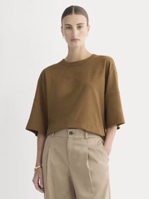Oversized Varsity Tee in Essential Cotton | Toffee