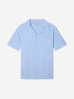 The Resort Shirt in Linen | Light Blue