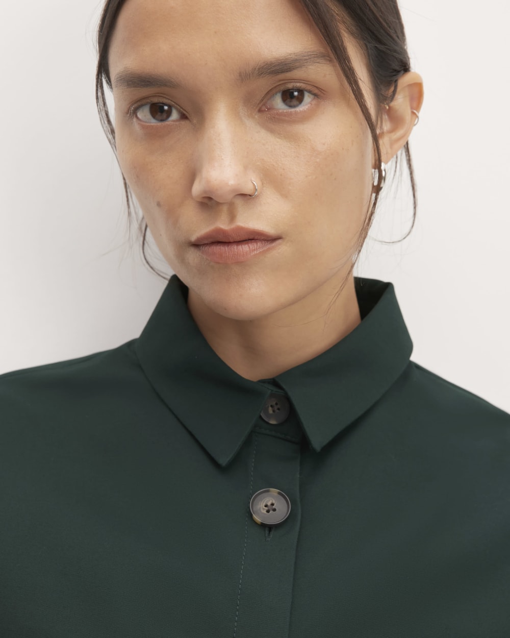 The Structured Cotton Cropped Shirt | Scarab - Image 4