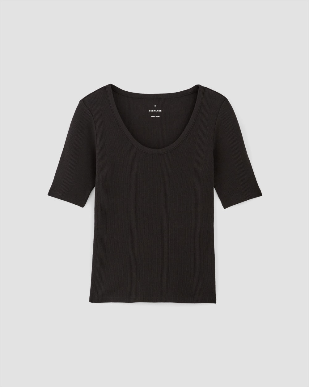 The Vintage Rib Scoop-Neck Top | Black - Image 2