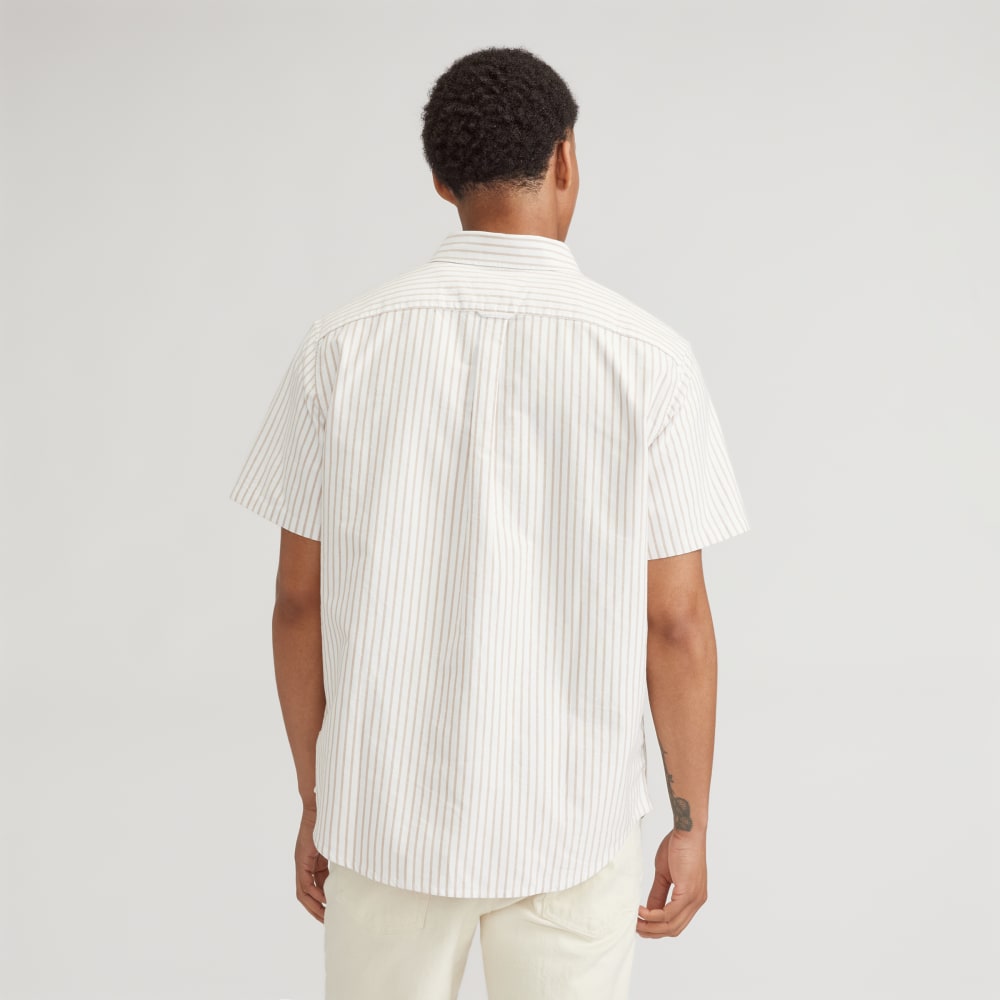 The Organic Short Sleeve Oxford Shirt | Sahara / Off-White - Image 3