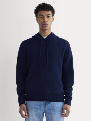 The Felted Merino Hoodie | Deep Navy