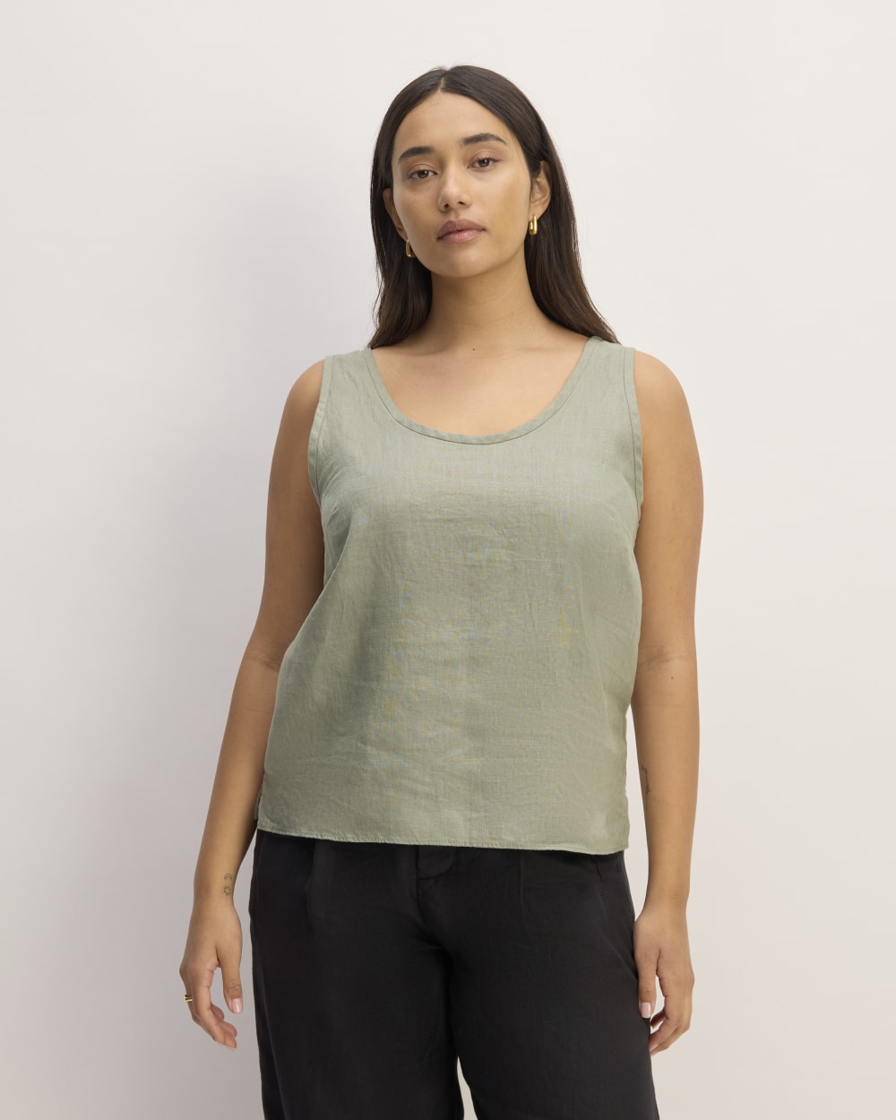 The Scoop Tank in Linen | Sage Green - Image 7