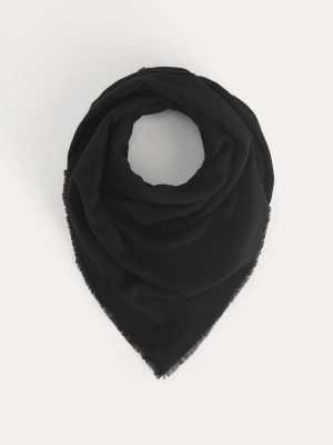 The Cashmere Feather Scarf | Black