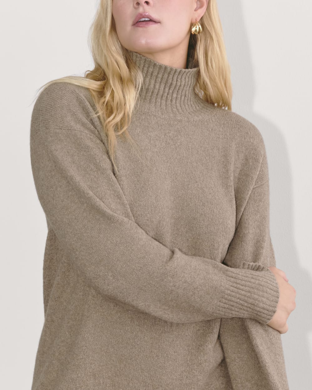 The Sweater Dress in Plush Cotton | Heather Taupe - Image 3