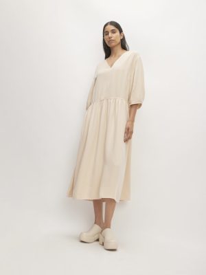 The TENCEL? Puff-Sleeve Dress | Whisper Pink