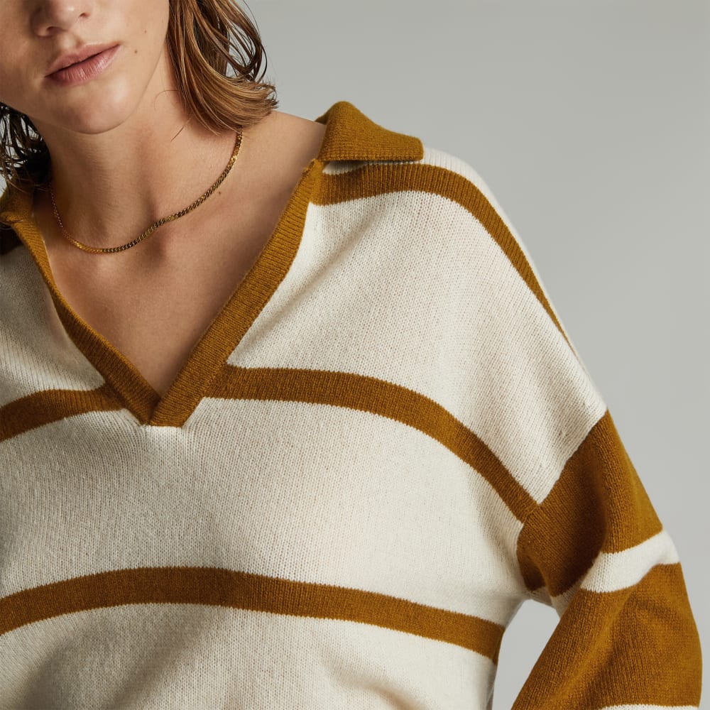 The Cashmere Polo | Bone / Tapenade - Image 4