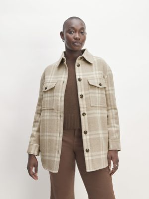 The Italian ReWool? Oversized Shirt Jacket | Taupe / Cream