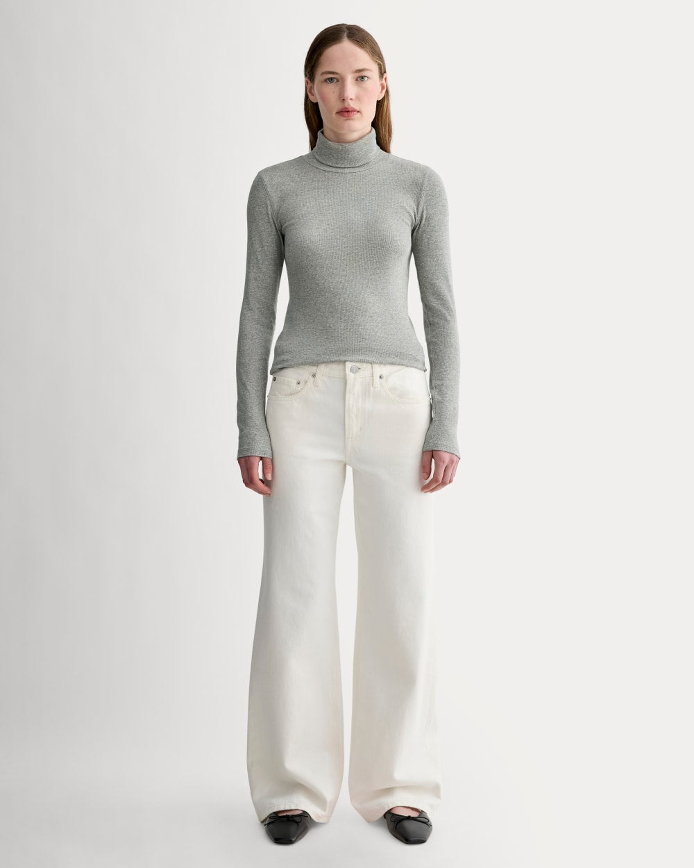 The Luxe Rib Turtleneck | Washed Heathered Grey - Image 3