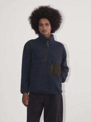 The ReNew Fleece Oversized Half-Zip | Navy