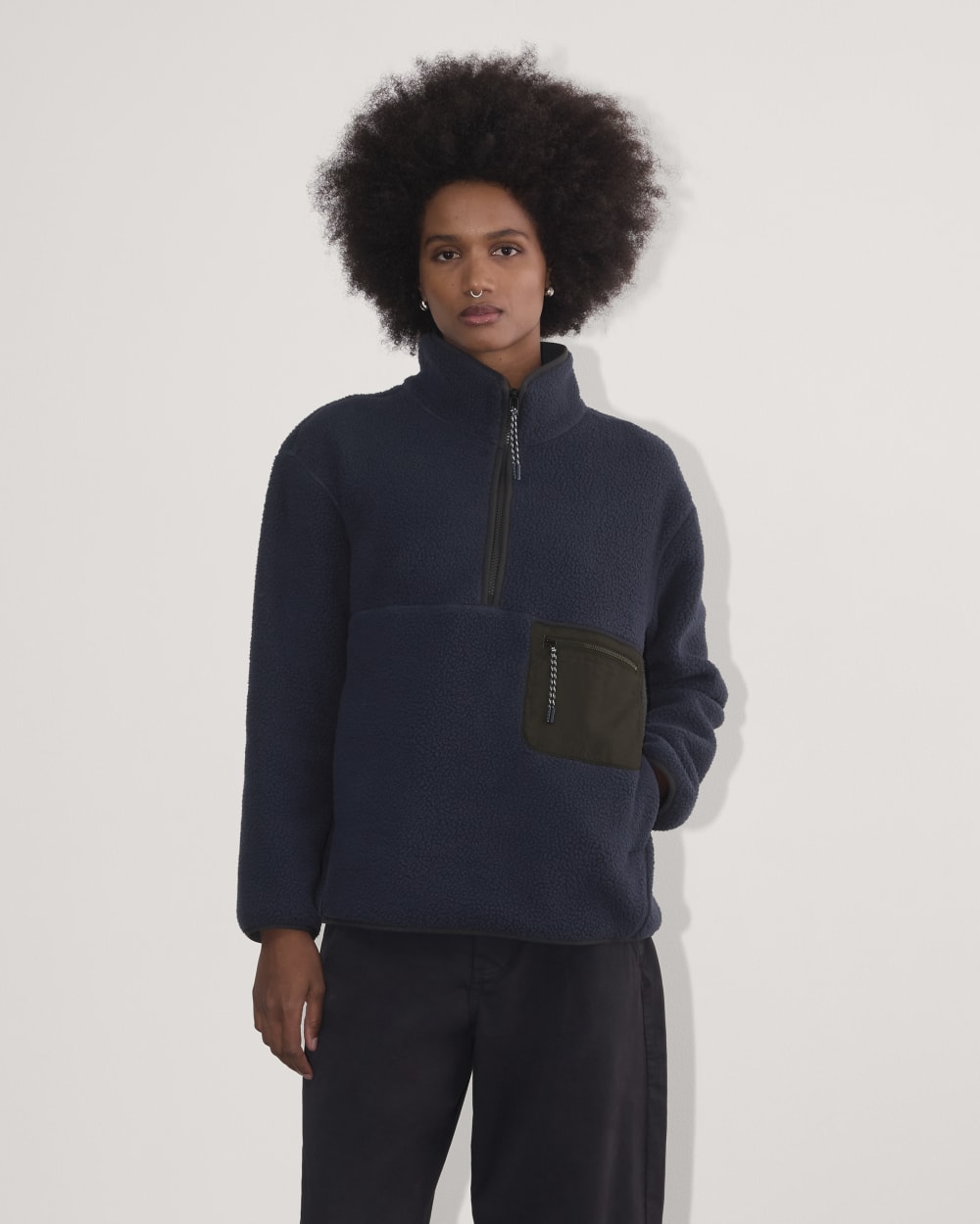 The ReNew Fleece Oversized Half-Zip | Navy