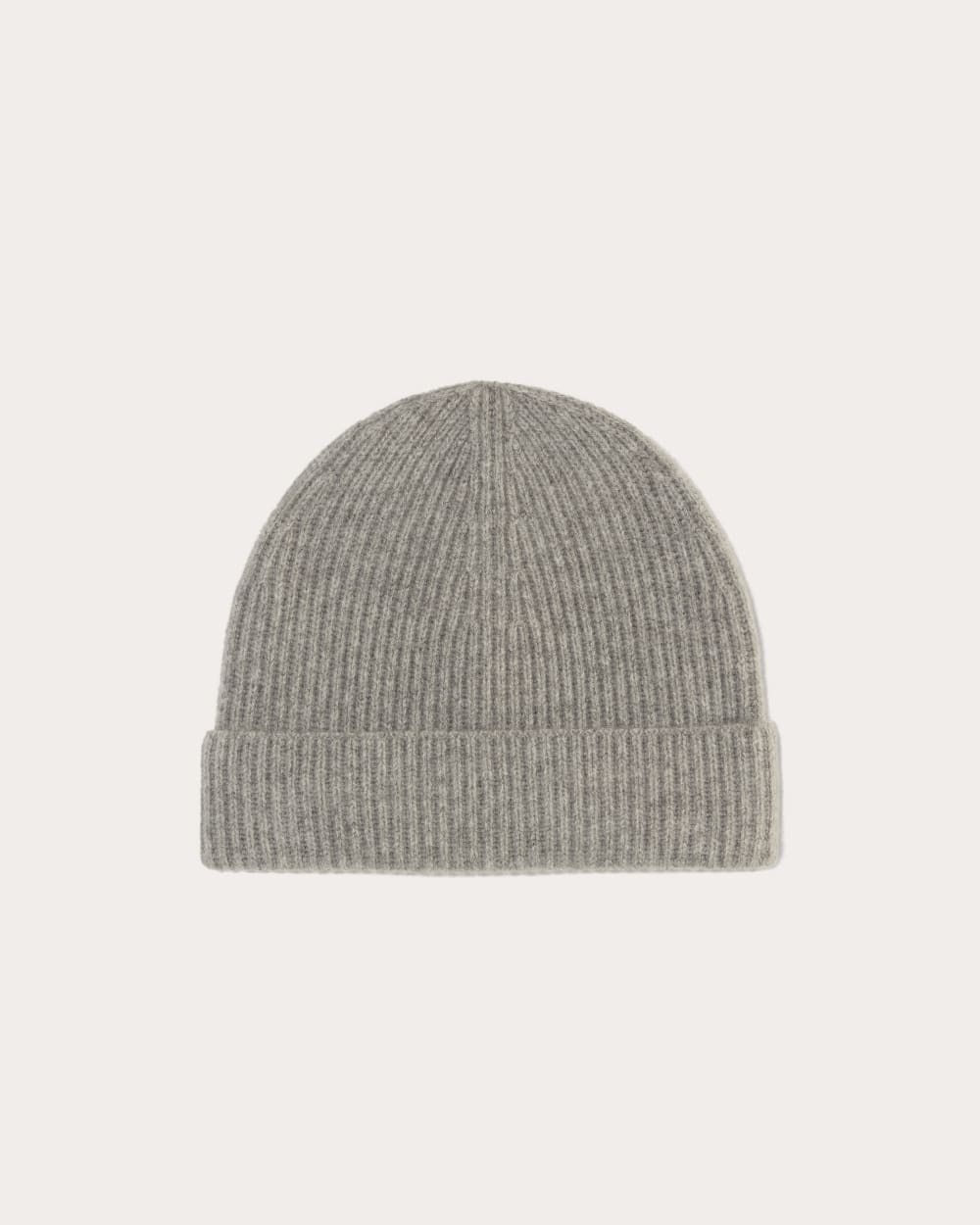 The Cashmere Ribbed Beanie | Light Heather Grey - Image 2
