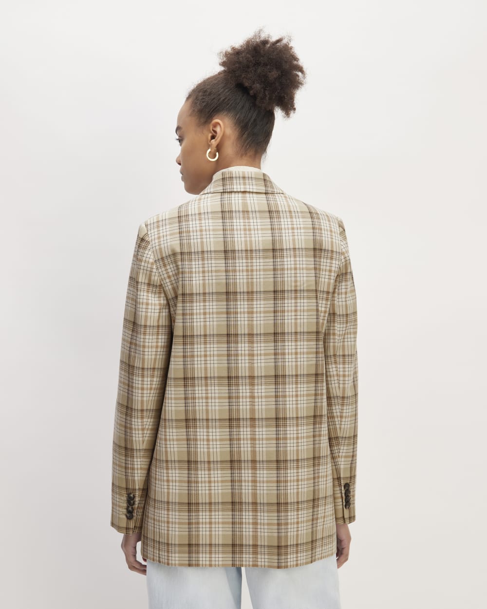 The Oversized Blazer in Buttersmooth | Pale Khaki Plaid - Image 6