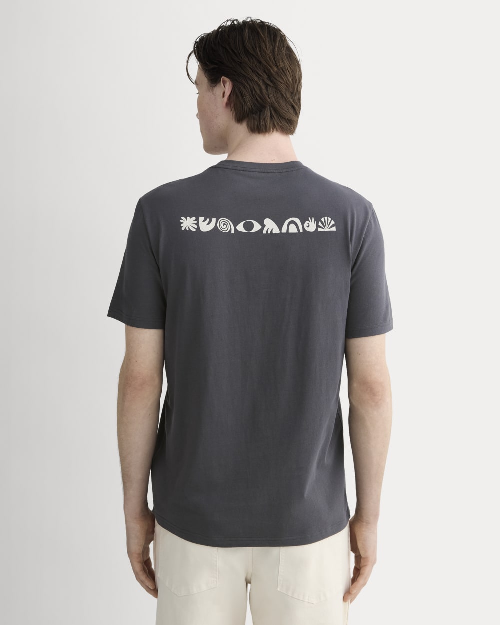 The Everlane x Parks Project Essential Organic Crew | Forged Iron / Natural / Granada Sky Blue / Green - Image 5