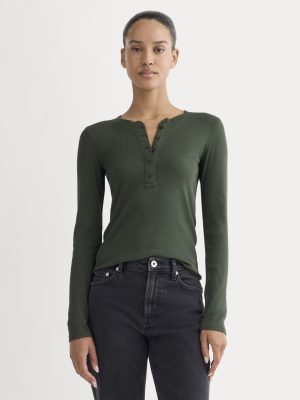 The Luxe Rib Henley | Dark Forest