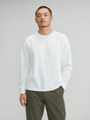 The Premium-Weight Long-Sleeve Crew | Uniform | White