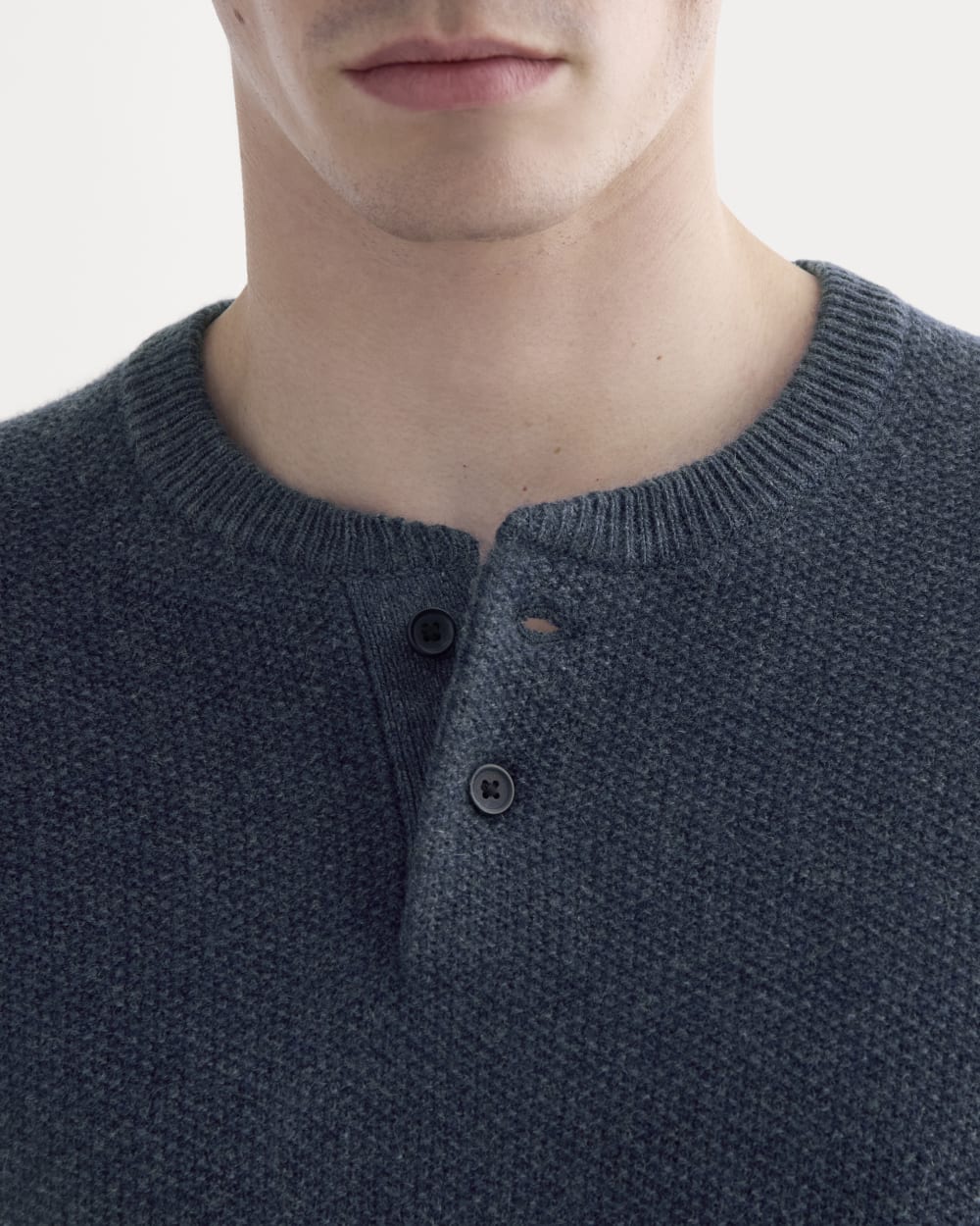 Henley in Wool Cashmere | Indigo - Image 4