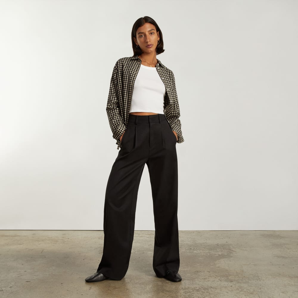 The Must-Have Shirt in Silky Cotton | Black / Canvas Gingham - Image 4