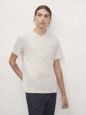 The Essential Organic V-Neck Tee | Heathered Oat