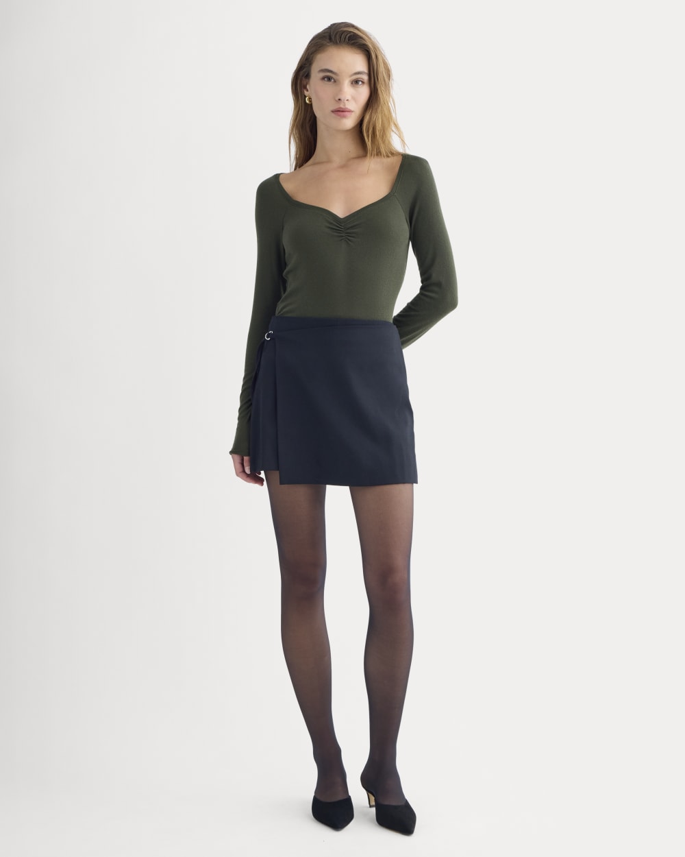 Sweatheart-Neck Top in Butterluxe | Dark Green - Image 3