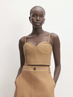 The Structured Cotton Bustier | Toasted Coconut