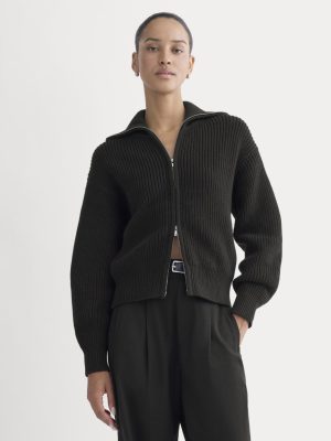 The Full-Zip Sweater in Everyday Cotton | Black