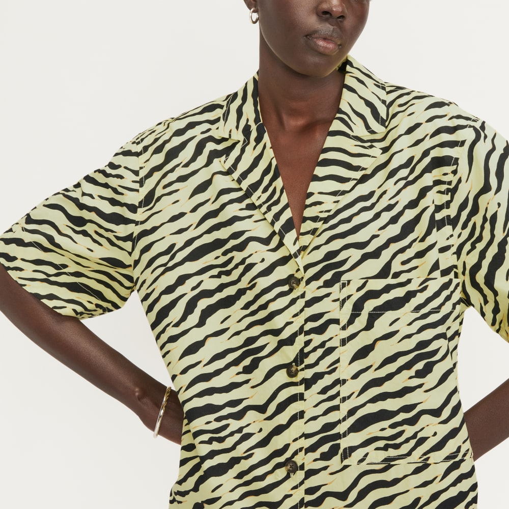 The Poplin Shirt | Pale Yellow Tiger Stripe - Image 4