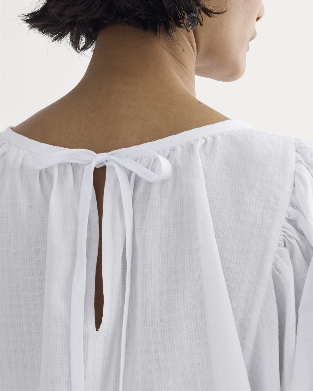 The Gauze Puff-Sleeve Top | White - Image 4
