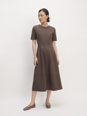 The Dream Short-Sleeve Dress | Earth Brown