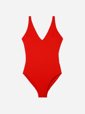 The V-Neck One-Piece | Bright Red