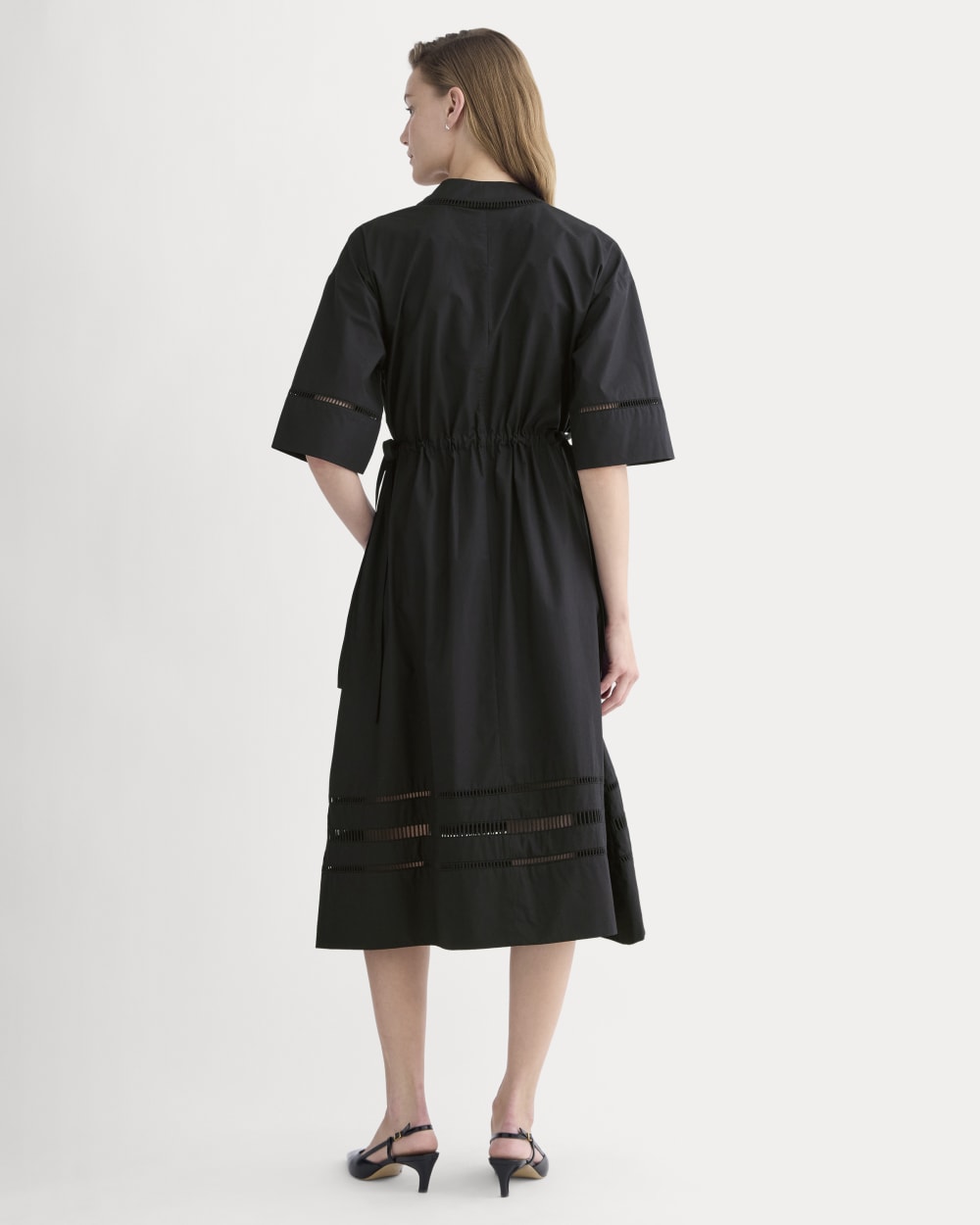 The Lace Trim Caftan Dress | Black - Image 4