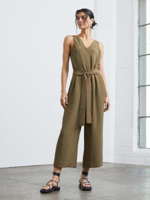 The City Stripe Draped Jumpsuit | Beech