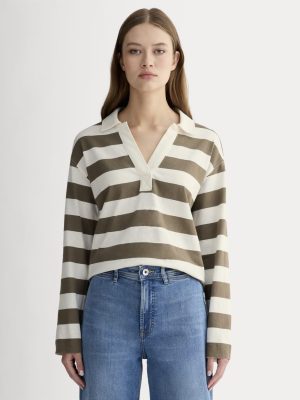 The Mariner Rugby Top | Deep Taupe / Bone