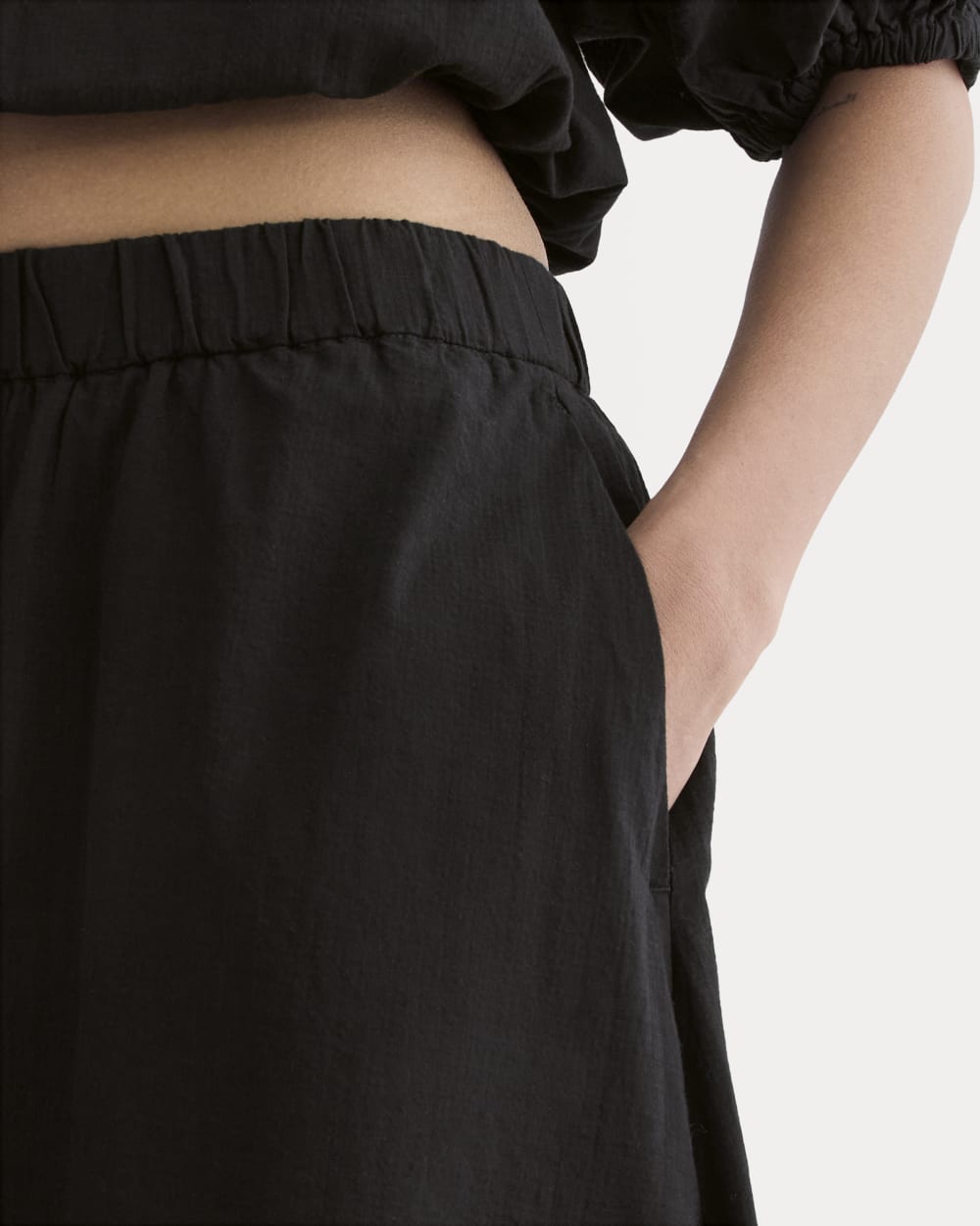The Gauze Tiered Skirt | Black - Image 4