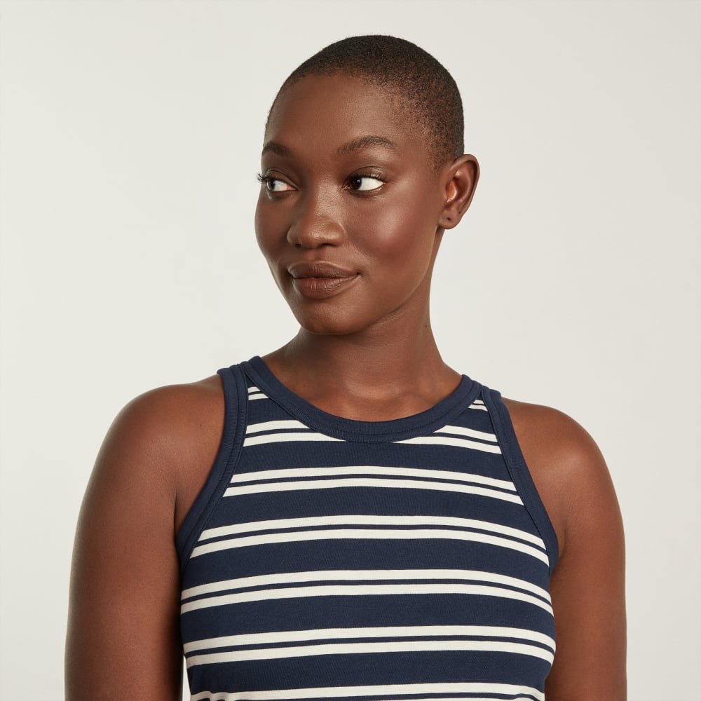 The Tank in Essential Cotton | Navy / Tan - Image 4