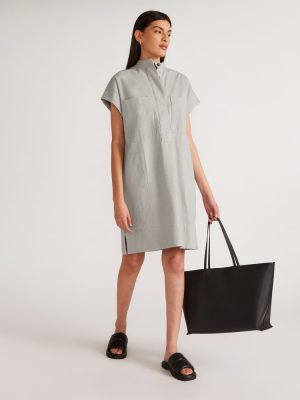 The Easy Workwear Dress | Canvas Tan / Navy