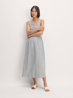 The Gauze Smock Dress | White / Black