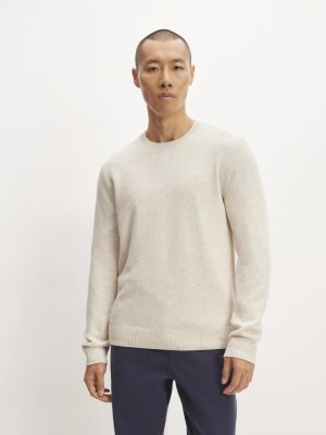 The Premium Merino Crew Neck Sweater | Heathered Oat