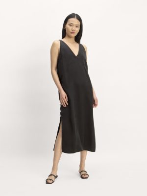 The TENCEL? Midi Slip Dress | Black
