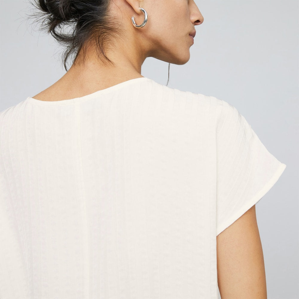 The City Stripe V-Neck Top | Bone - Image 5