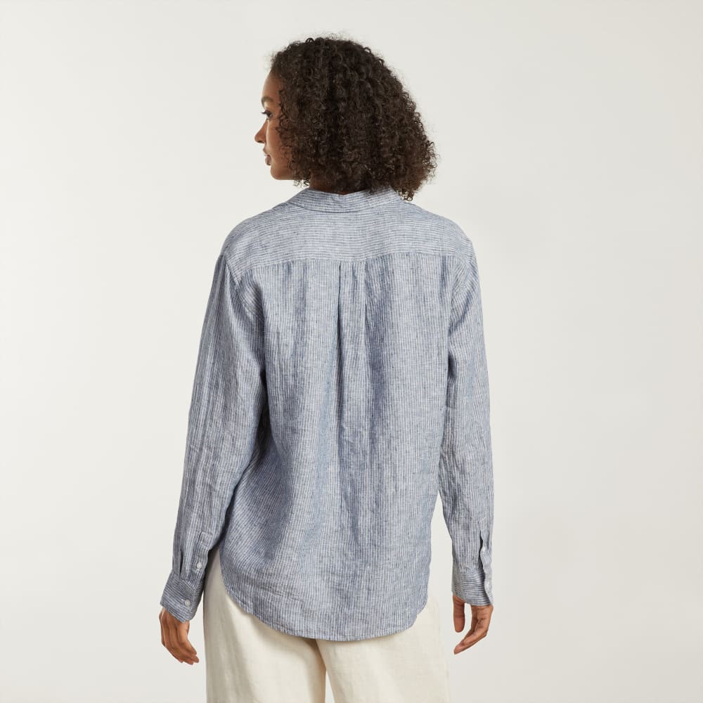 The Must-Have Shirt in Linen | Blue Pinstripe - Image 5