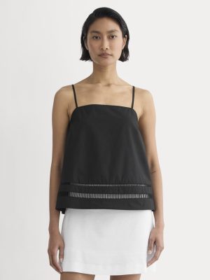 The Lace Trim Tank | Black