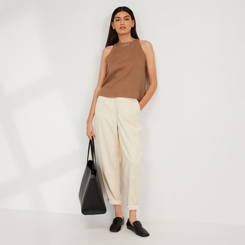 The Linen High-Neck Tank | Carob Brown - Image 6