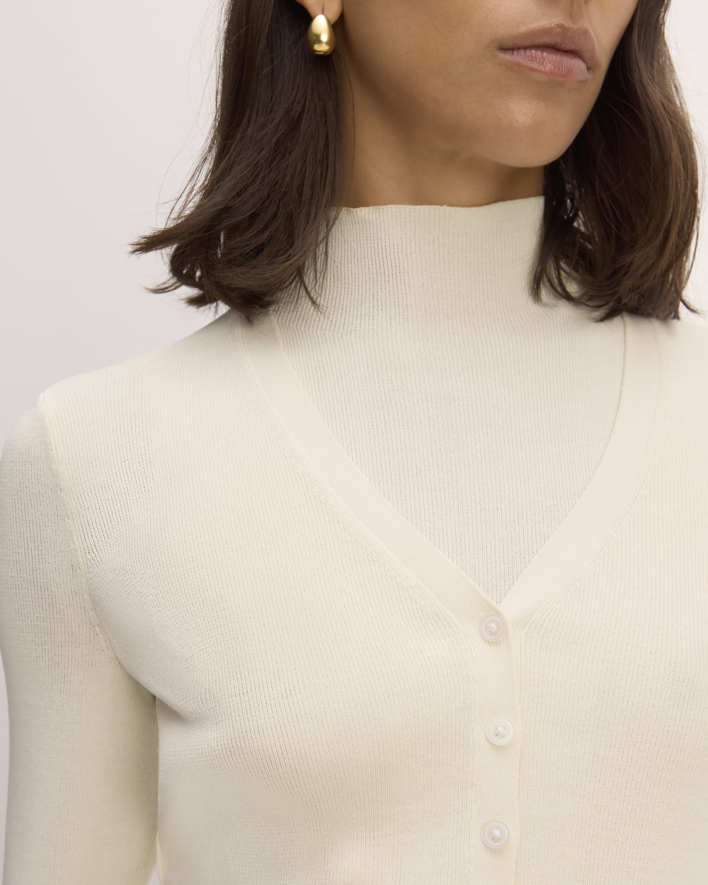 The Viscose Knit Cardigan | Beige - Image 4