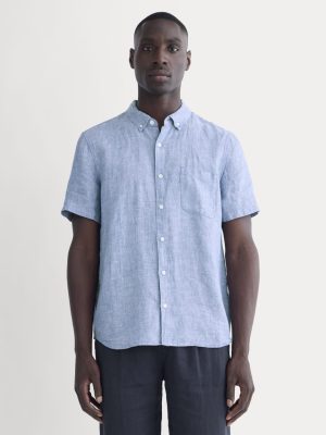 The Classic Short-Sleeve Shirt in Linen | Chambray