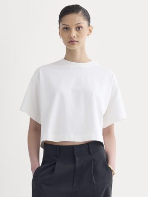 The Premium Weight Cropped Tee | Bone