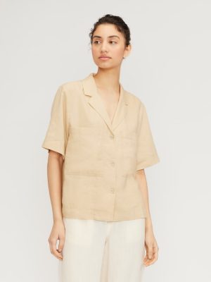 The Linen Workwear Shirt | Warm Khaki