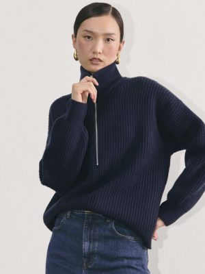 The Half-Zip Sweater in Luxe Merino | Navy