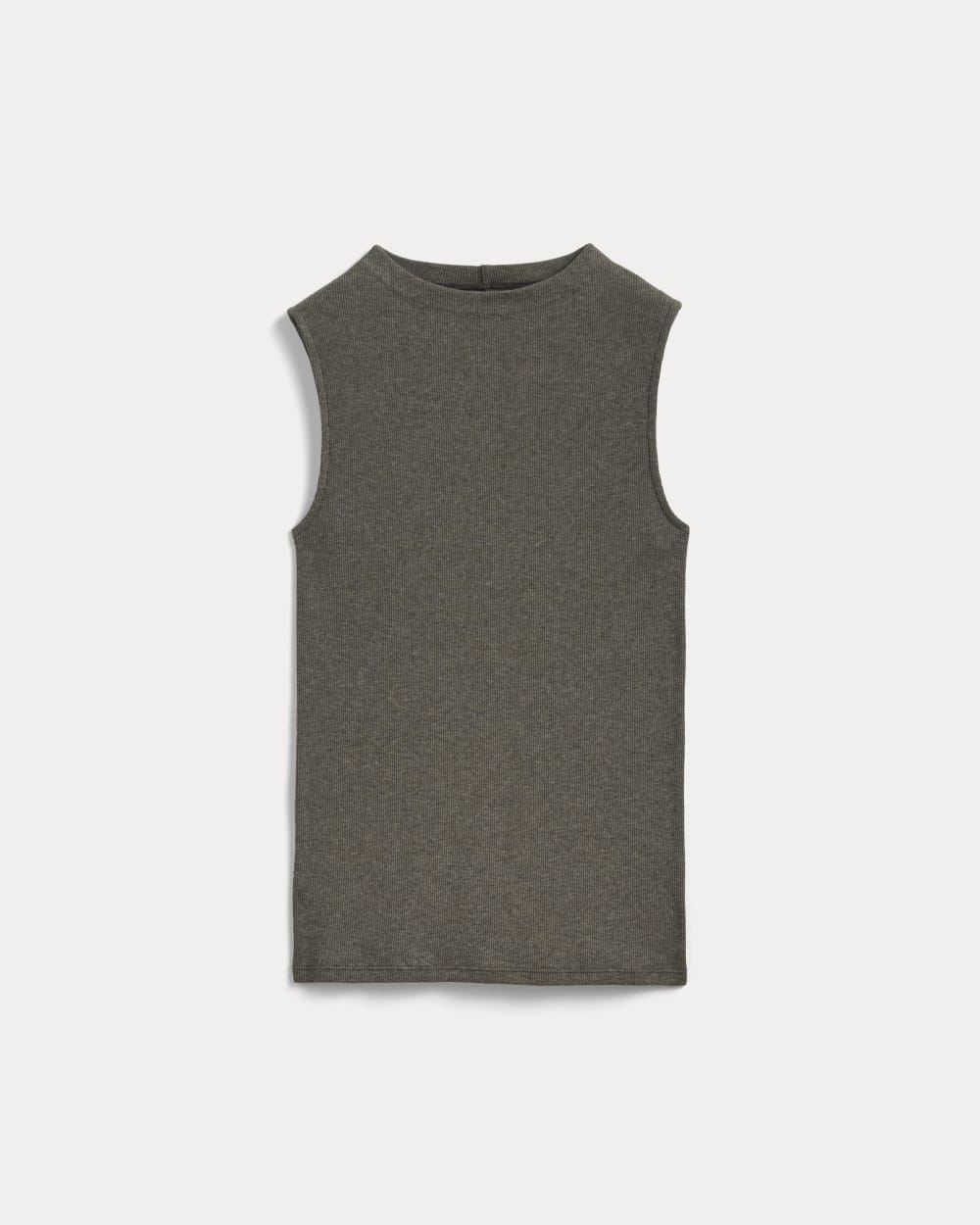 The Luxe Rib Funnel-Neck Tank | Heathered Fatigue - Image 2
