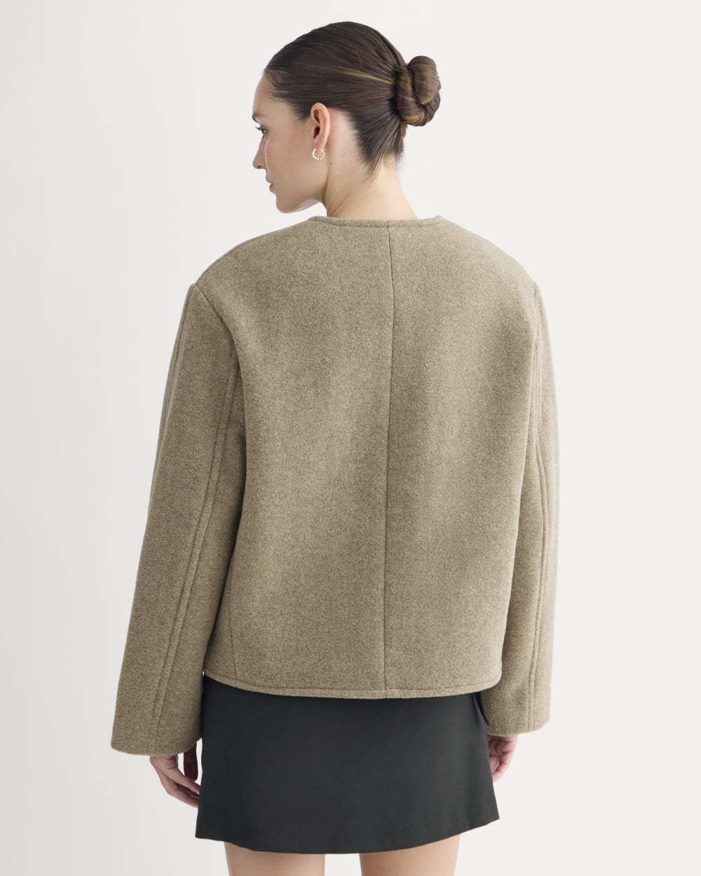 The Cocoon Coat in Wool | Heather Taupe - Image 5